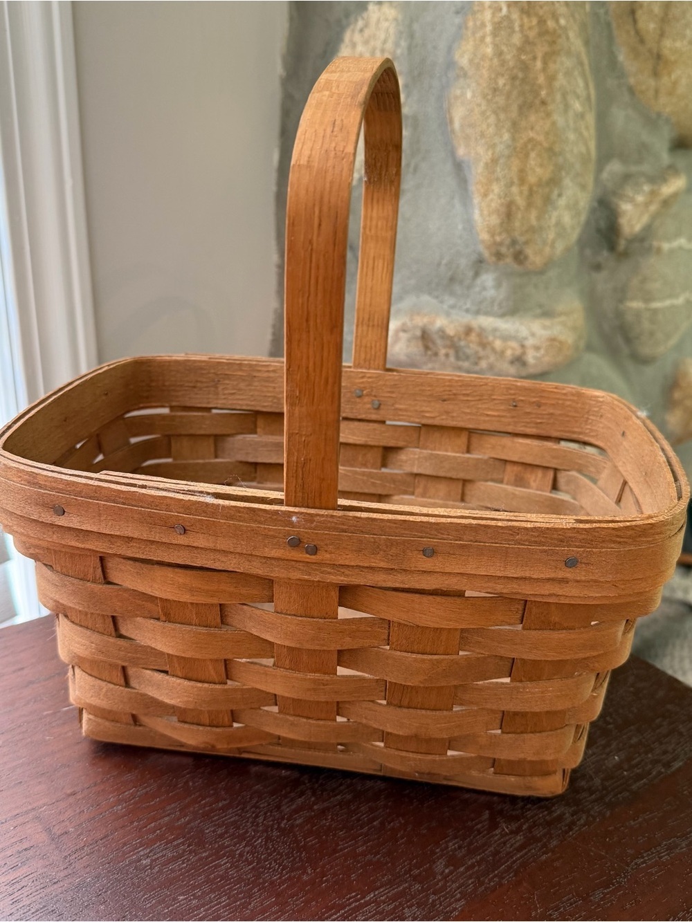 Longaberger Farmhouse Wooden Handmade Woven Basket Dresden